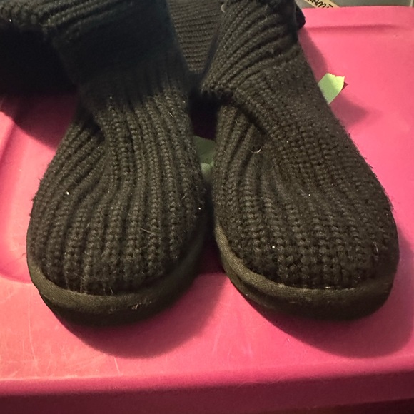 UGG tall sweater 8 Black Knit Button Boots - Picture 4 of 10